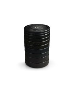 Again Faster Crumb rubber bumper plates - 150kg of plates in a stack
