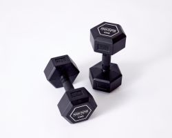 Again Faster Rubber Handle Hex Dumbbells 