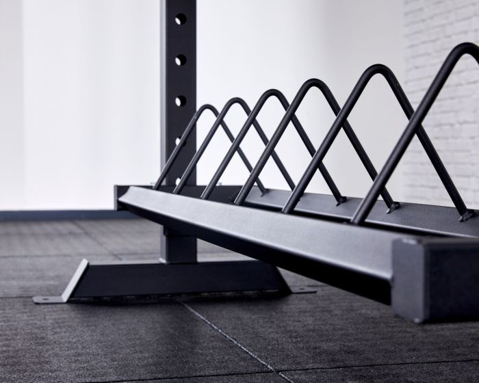6ft Wide Competition Mass Storage Bumper plate Tray - close up 6ft Wide Competition Mass Storage Bumper plate Tray - close up