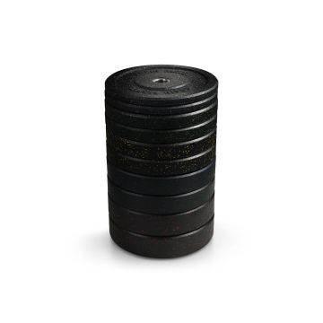 Again Faster Crumb rubber bumper plates - 150kg of plates in a stack