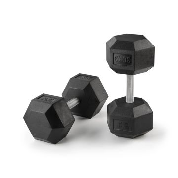 Rubber Coated Hexhead Dumbbells – 37.5KG (pair)