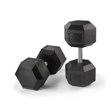 Rubber Coated Hexhead Dumbbells – 45KG (pair)