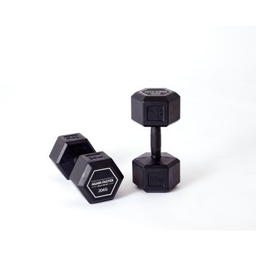 Again Faster Rubber Handle Hex Dumbbells - 20kg version