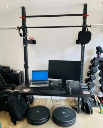 Creative Home Gym Doubling Up as a Desk