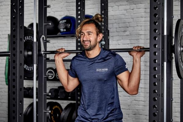 Weightlifter enjoying exercise